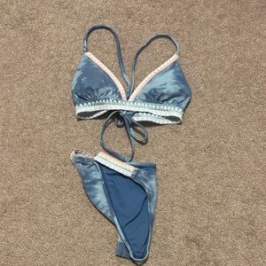 Xhilaration Blue and White Bikini Set